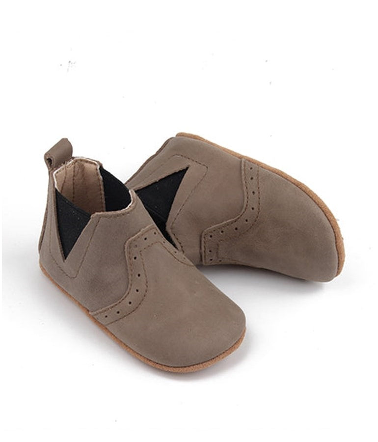Leather Soft Sole Waxed Boots - Stone