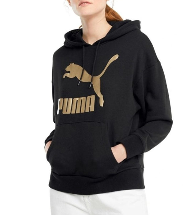 Puma Girl's Classics Logo Hoodie - Black Foil