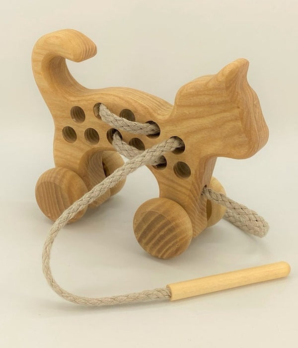 Lacing Wooden Wheeled Cat