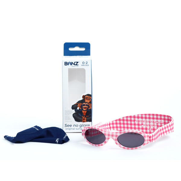 Adventure Banz Pink Check Sunglasses for 2-5 years