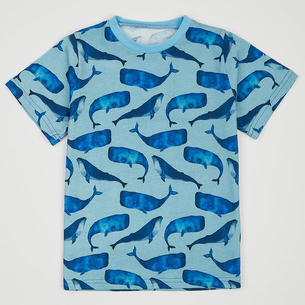 Cotton Whales T-shirt - Blue