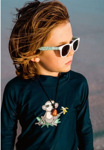 Beachcomber Banz Confetti Green Polarised Sunglasses for 2-5 years