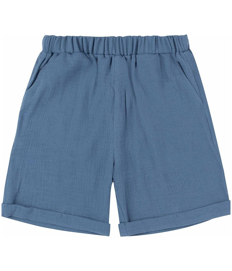 Unisex Cotton Muslin Shorts - Dark Blue