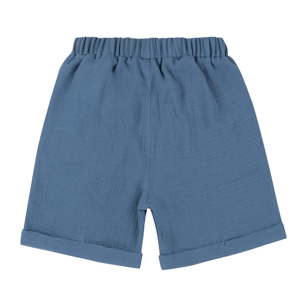 Unisex Cotton Muslin Shorts - Dark Blue