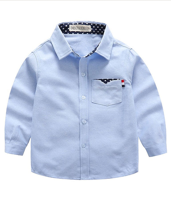 Boy's Cotton Long-sleeve Shirt - Blue