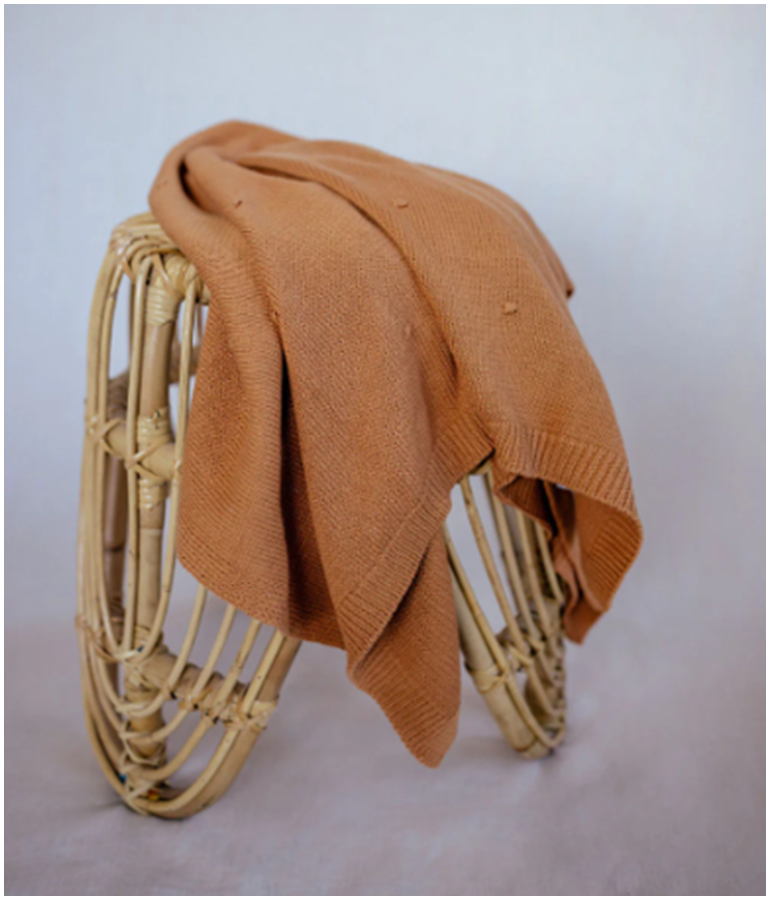 Cotton Knit Blanket - Autumn Rust