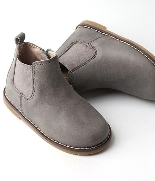 Leather Hard Soled Boots - Dusty Blue