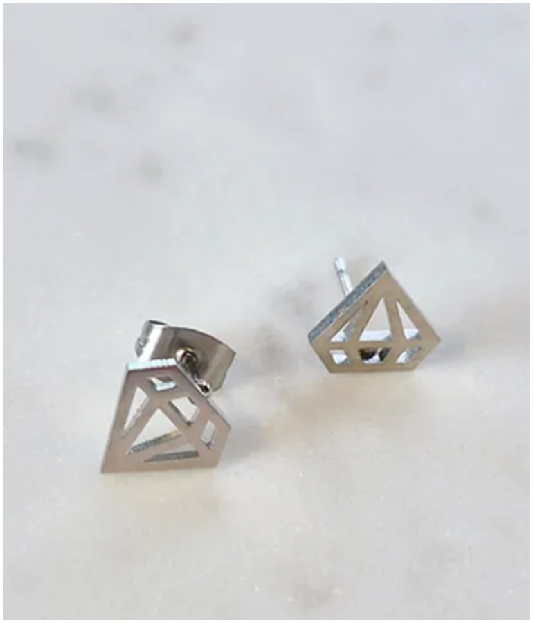 Stainless Steel Studs - Diamonds