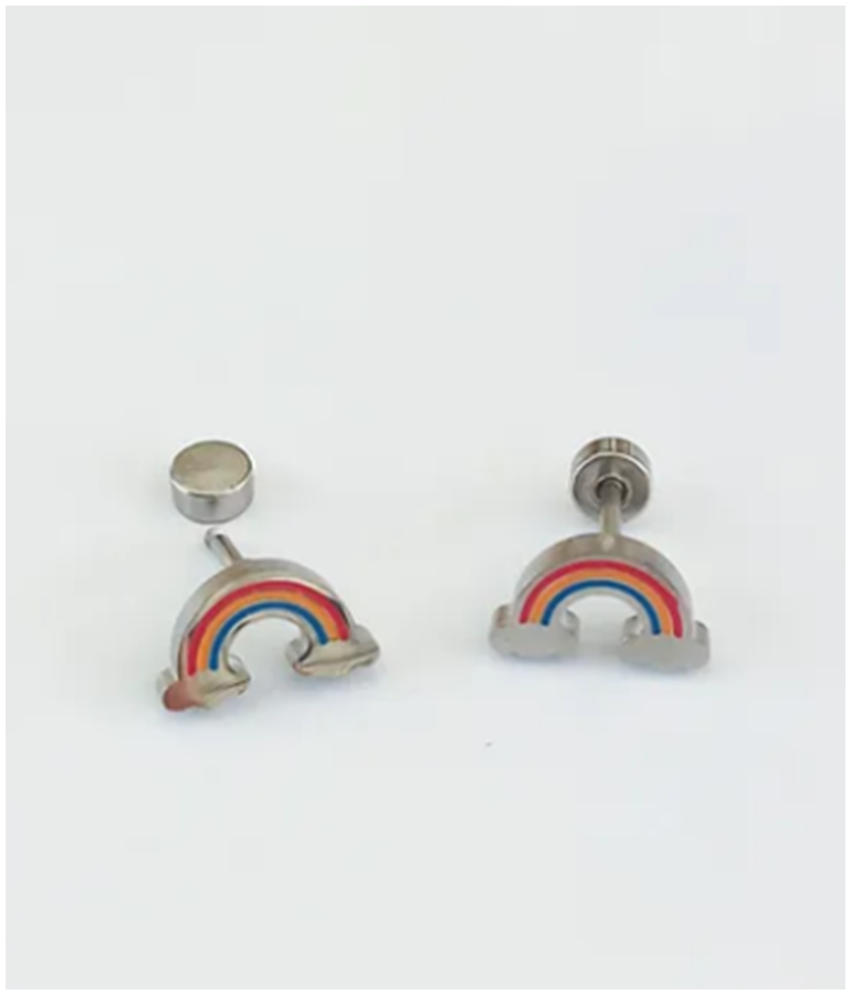 Enamel Stainless Steel Studs - Rainbow