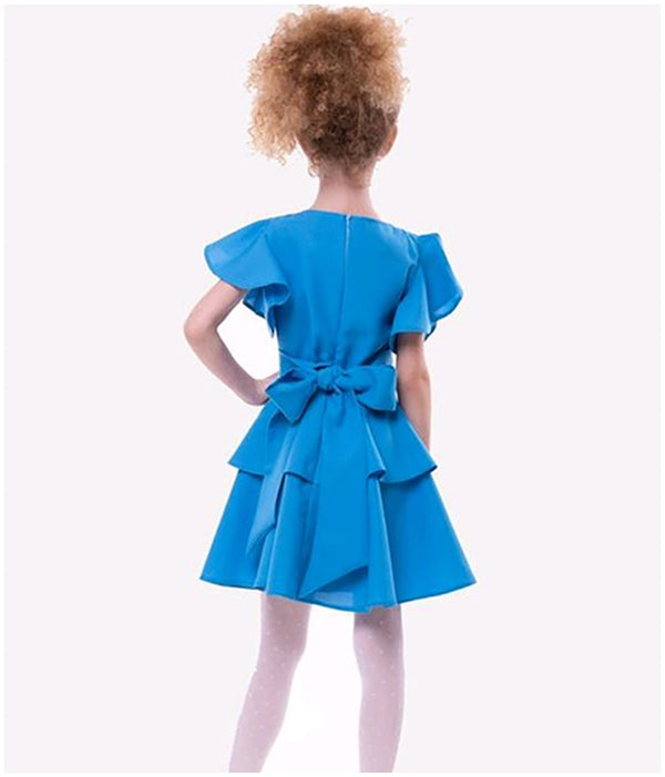 Girl's Formal Swallow Dress - Blue