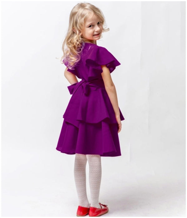 Girl's Formal Swallow Dress - Purple