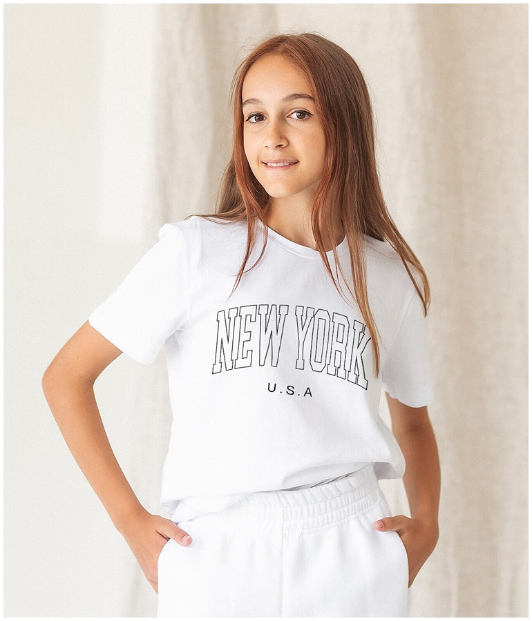 Girl's Cotton City T-shirt - White