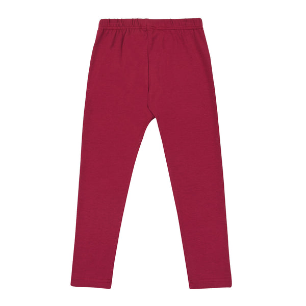 Girl's Cotton Leggings - Red