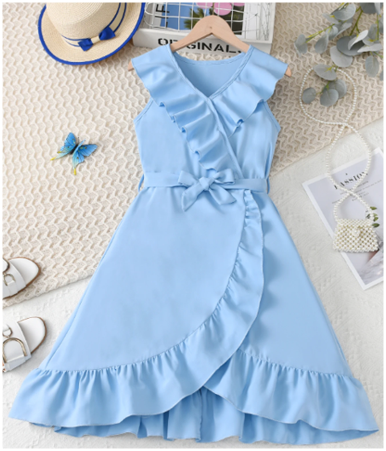 Girl's Ruffle Skirt Sleeveless Dress – Elephant Ollie NZ made