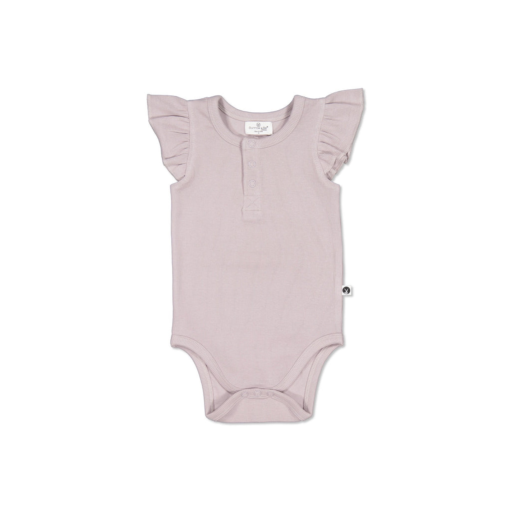 Lavender Rib Flutter Bodysuit
