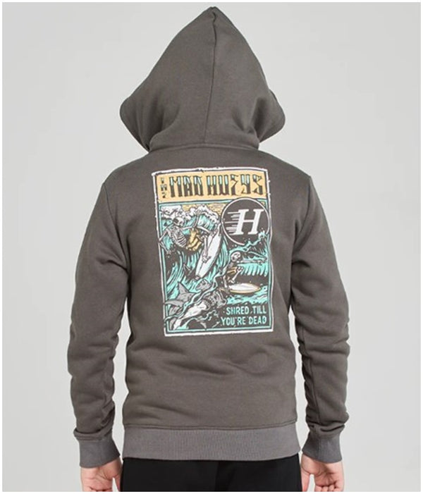 Mad Hueys Shred Til You're Dead Boys Pullover - Charcoal