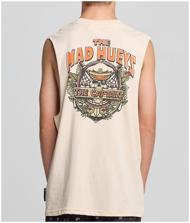 Mad Hueys The Island Captain Muscle Tee - Cement