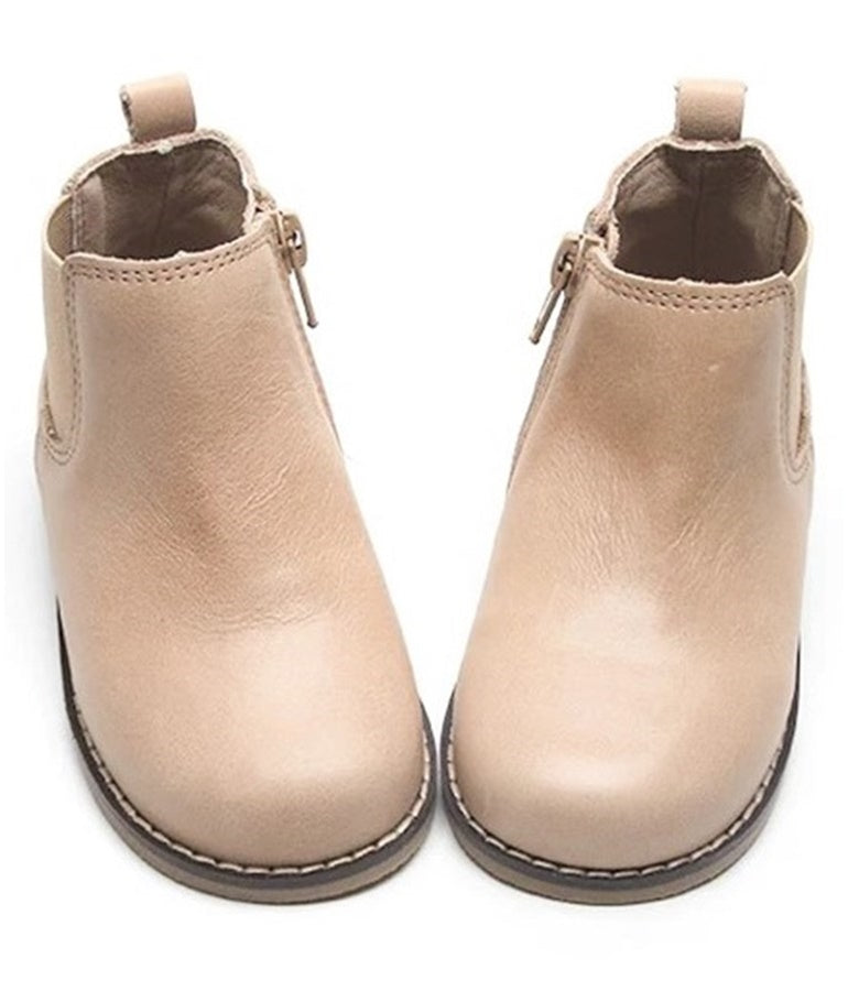 Leather Boots Hard Soled - Camel