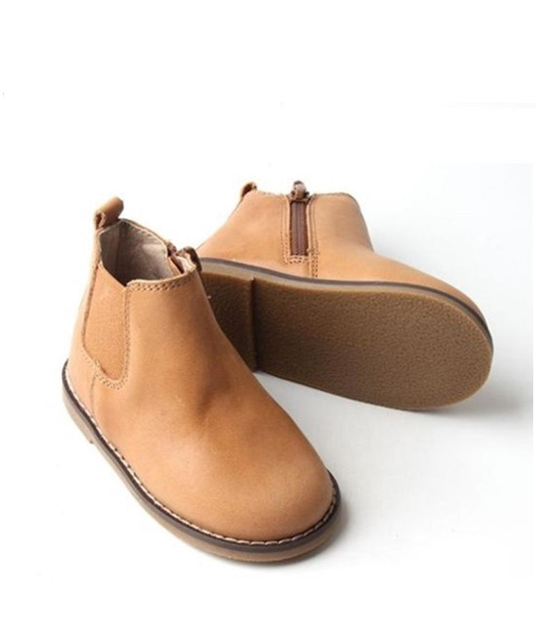 Leather Hard Soled Boots - Tan