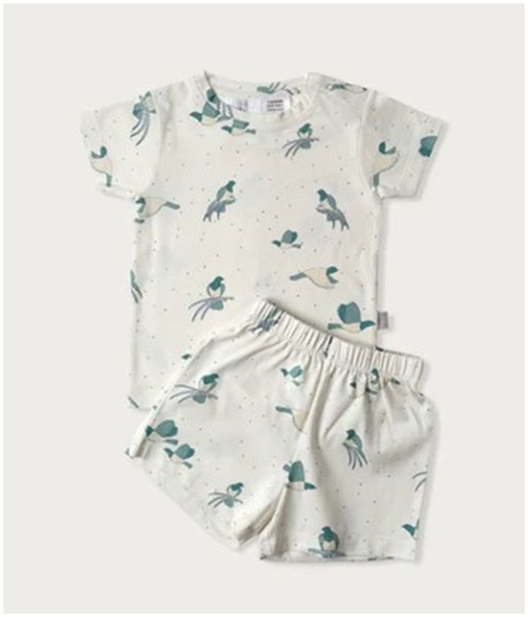 Organic Cotton Short Sleeve PJ Set - Kererū