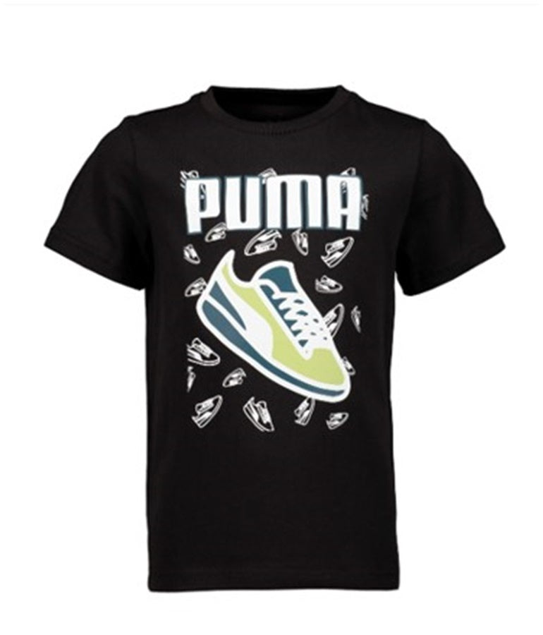 Puma Boy's ESS LOGO LAB Graphic Tee - Black