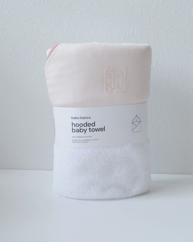 Hooded Towel - Petal with Rose trim