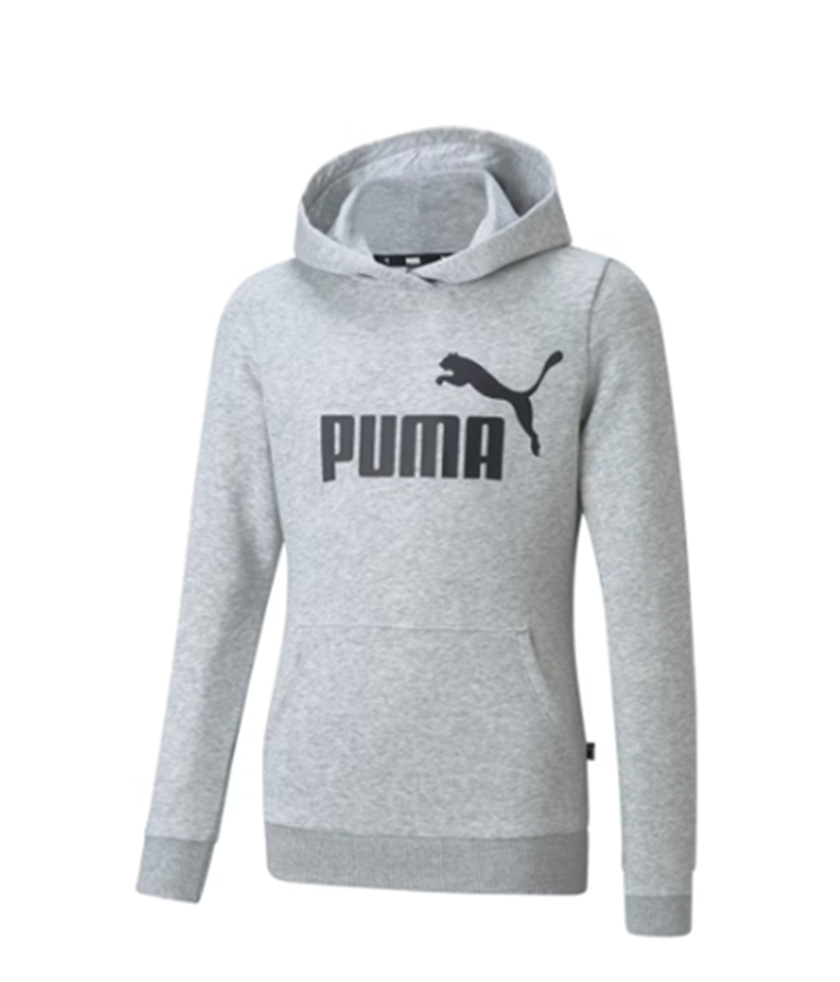 Puma Girl's Essentials Logo Hoodie - Grey