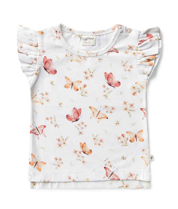 Girl's Organic-cotton Butterfly T-shirt