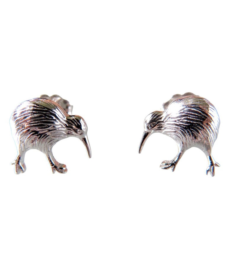 Sterling Silver Kiwi Stud Earrings