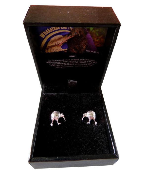 Sterling Silver Kiwi Stud Earrings