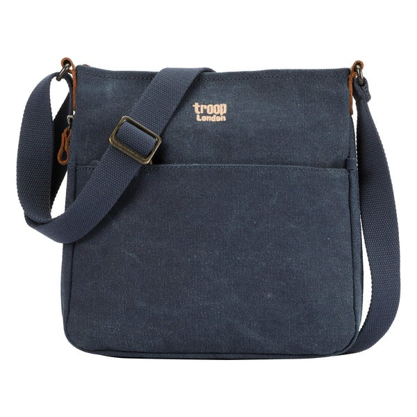 Troop London Classic Small Zip Top Shoulder Bag - Denim