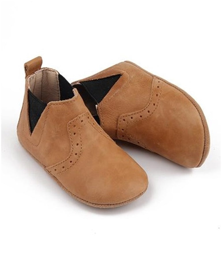 Leather Soft Sole Waxed Boots - Tan