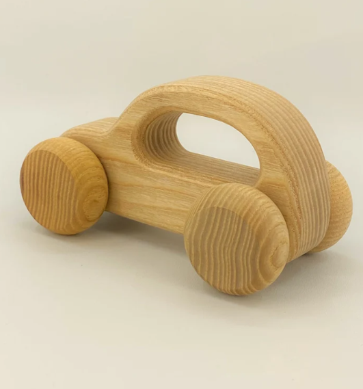 Wooden Wheeled Smiley Car
