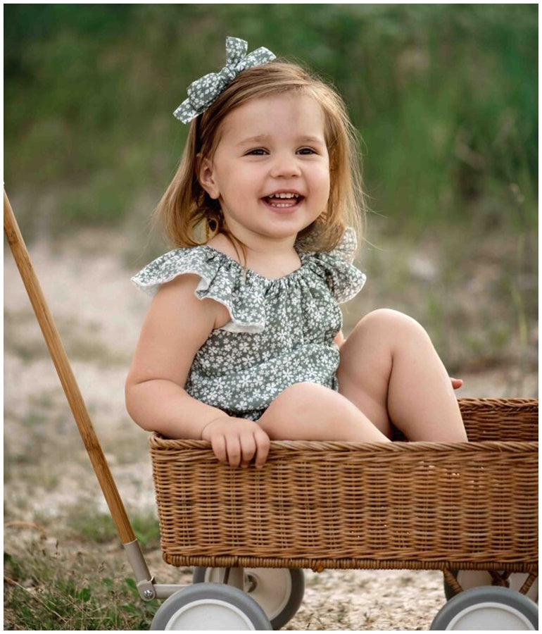 Girl's Organic-cotton Muslin Romper Boho