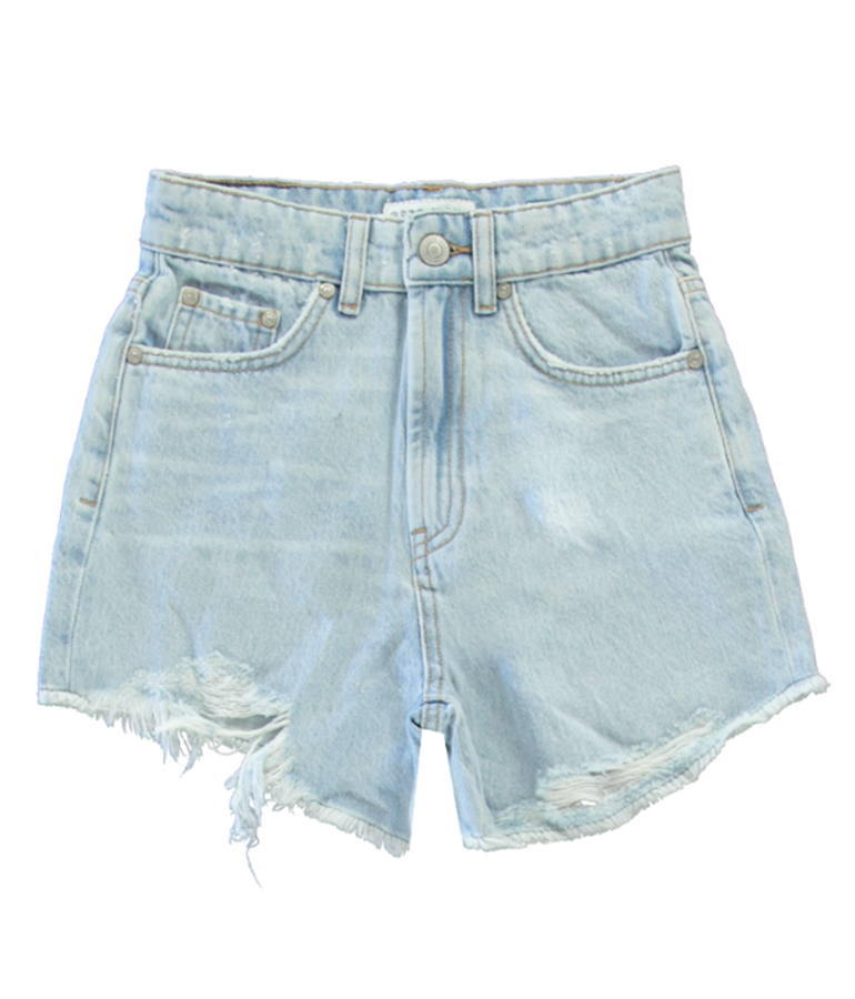 Girl's Cotton Denim Saar Shorts - Bleached Used