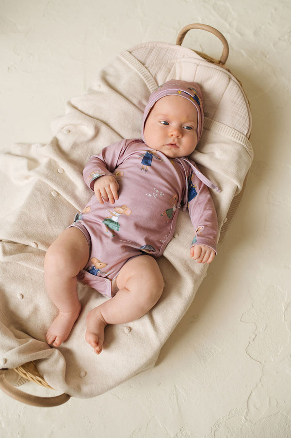 Girl's Organic-Cotton Mouse Bodysuit