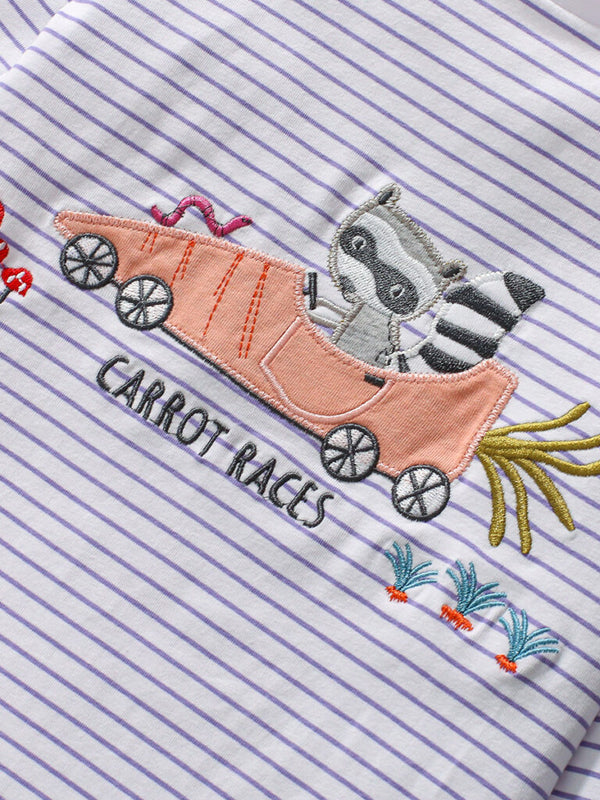 Girl's Long-sleeve Cotton Top - Carrot Races