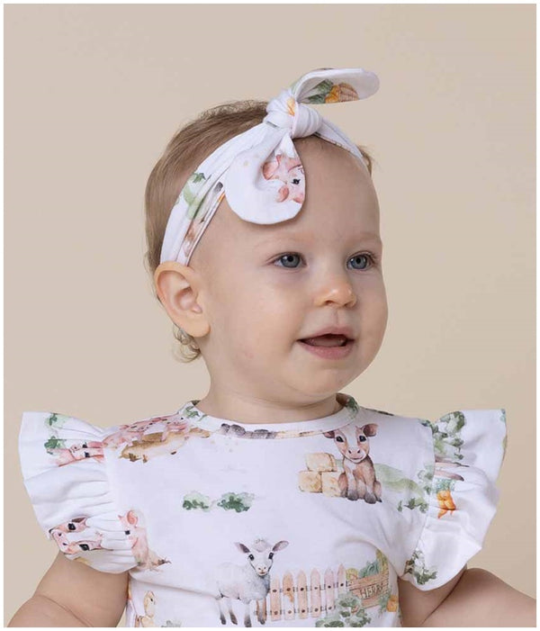 Girl's Organic-cotton Farm Topknot Headband