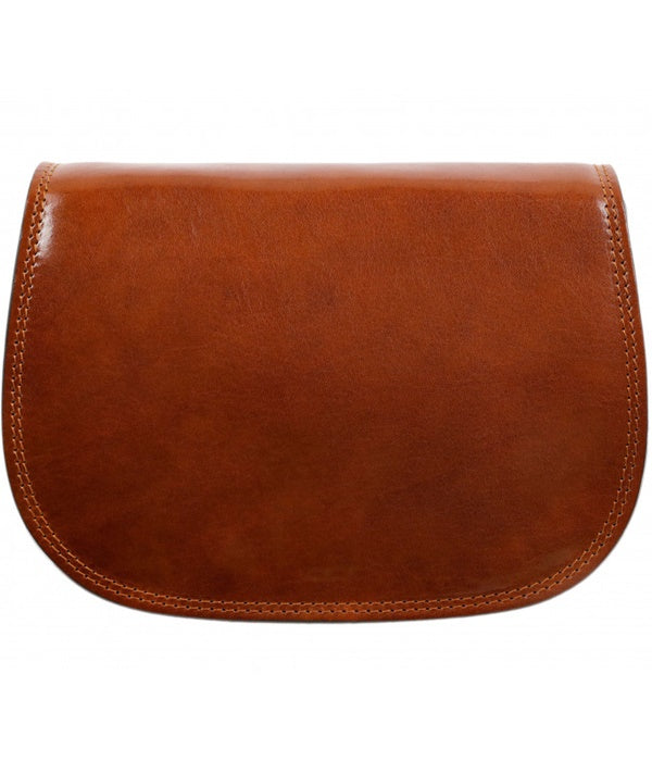 Leather Crossbody Bag - Brown