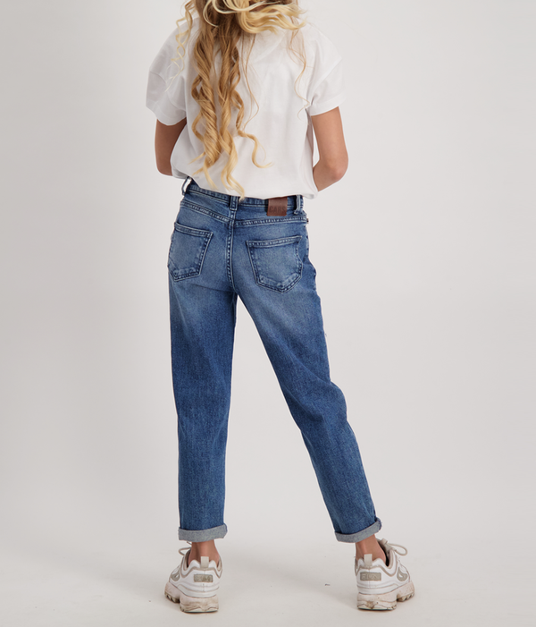 Girl's Jeans Milly JR Denim Loose Fit - Stone Used