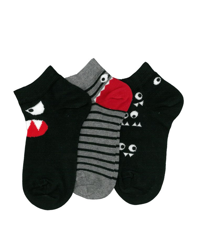 Boy's Cotton Socks Monsters 3 Pack