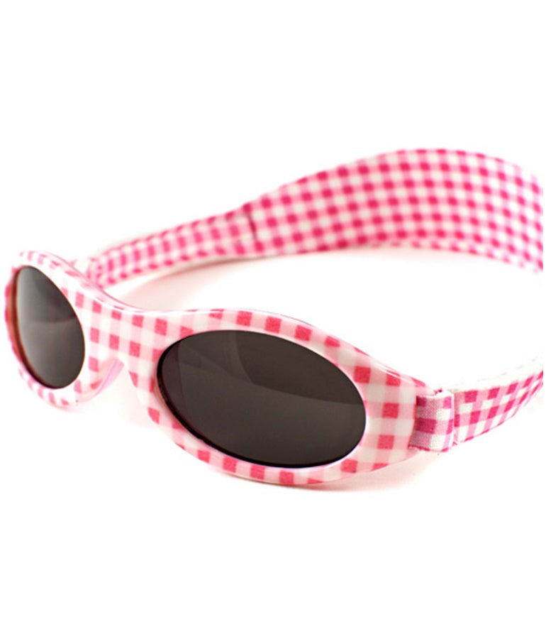 Baby Adventure Banz Pink Check Sunglasses for under 2 years
