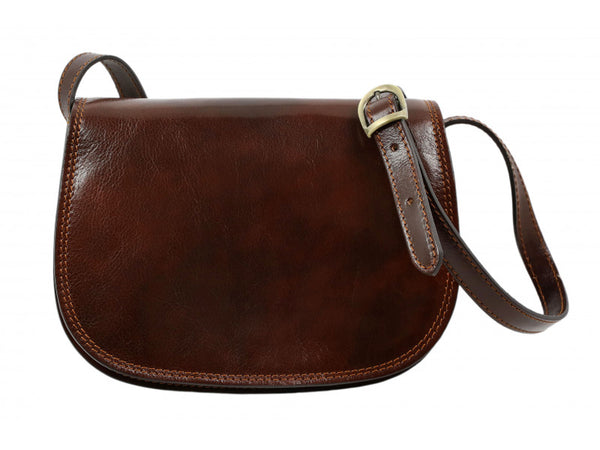Leather Crossbody Bag - Dark Brown