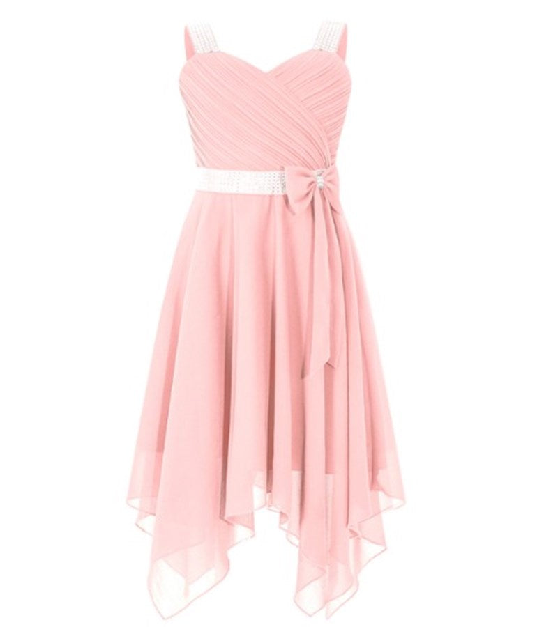 Girl's  Chiffon Dress - Coral Pink