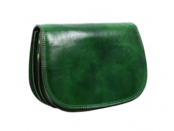 Leather Crossbody Bag - Green