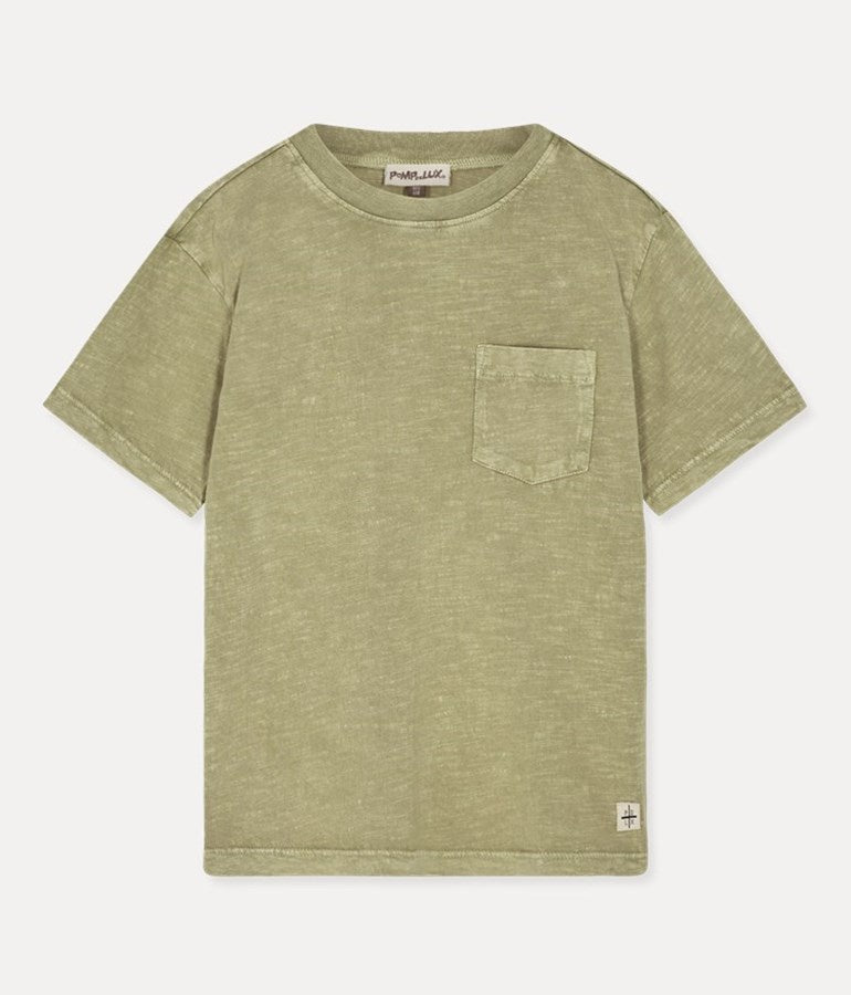 Boy's Cotton Short-sleeve Loose Fit T-shirt - Dusty Green