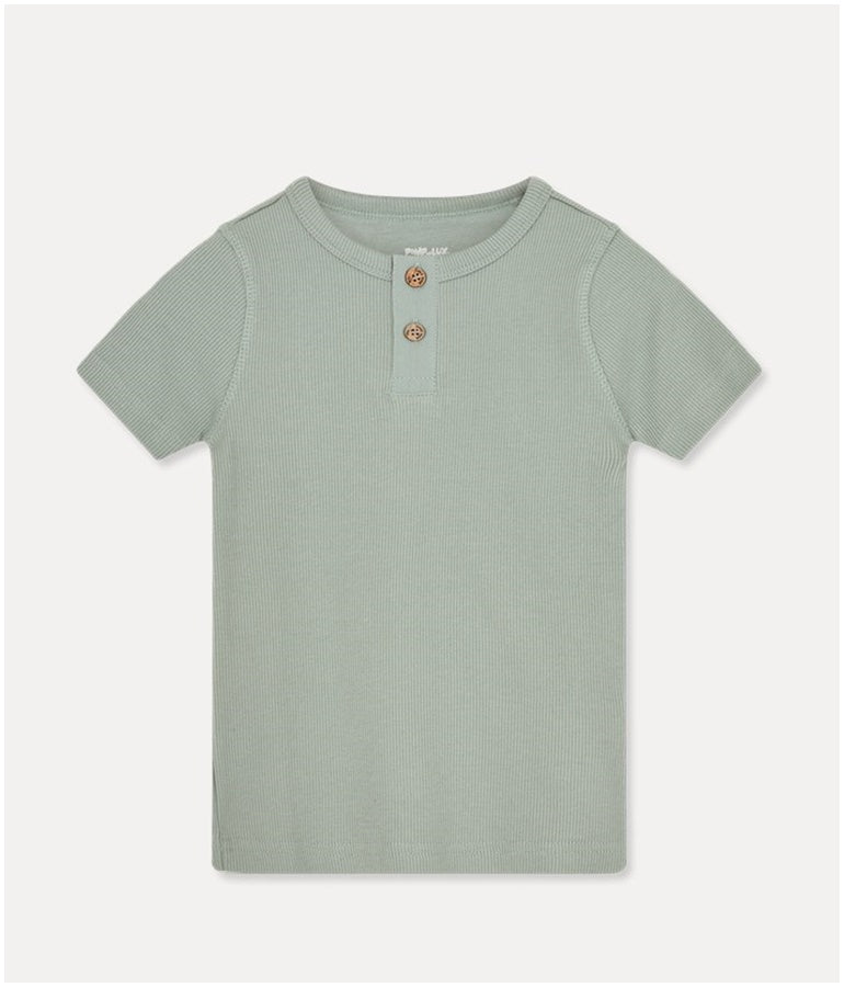 Boy's Cotton Short-sleeved Tee - Soft Petrol