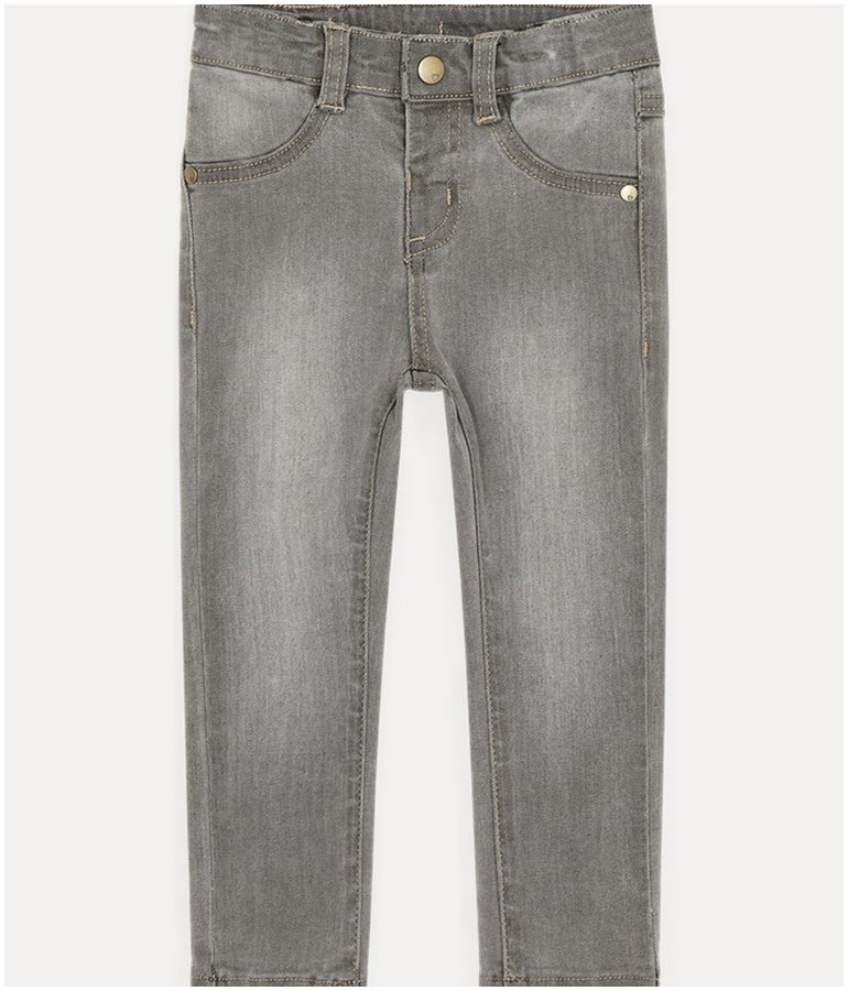 Girl's Cotton Narrow Fit Jeans - Grey Denim