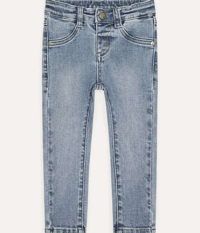 Girl's Cotton Narrow Fit Jeans - Light Blue Denim