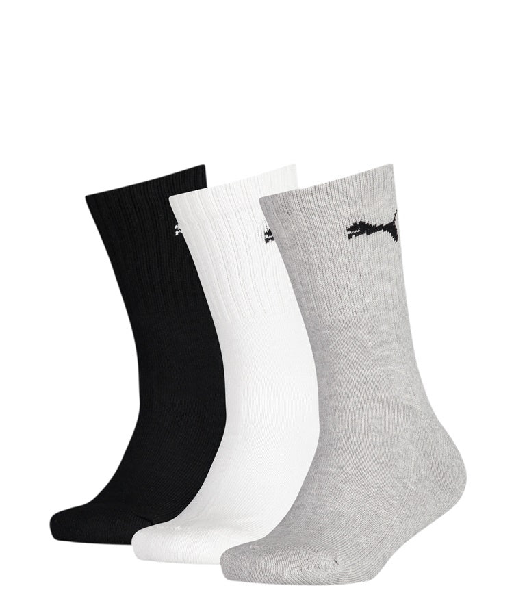 Puma Junior Crew Sock 3P Grey/White/Black